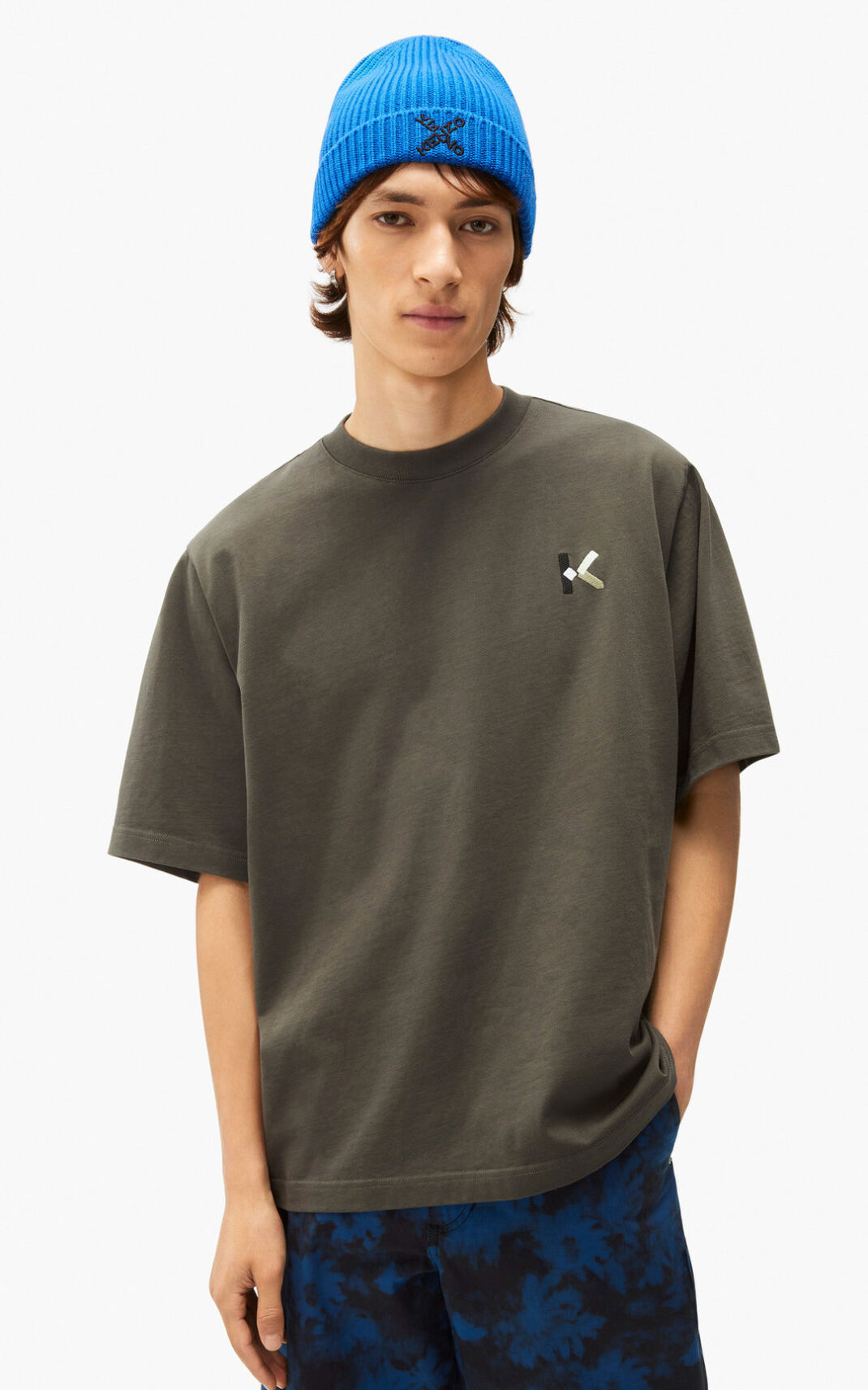 Kenzo K Logo T-shirt Heren Grijs Grijs | 86402QOGT